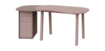 RGY 02 L stůl kancelářský, levý, masivní dřevěná podnož, deska 18 mm, široký 1820 mm, pudrová